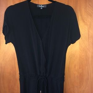 Short sleeve black romper.